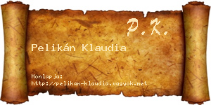 Pelikán Klaudia névjegykártya
